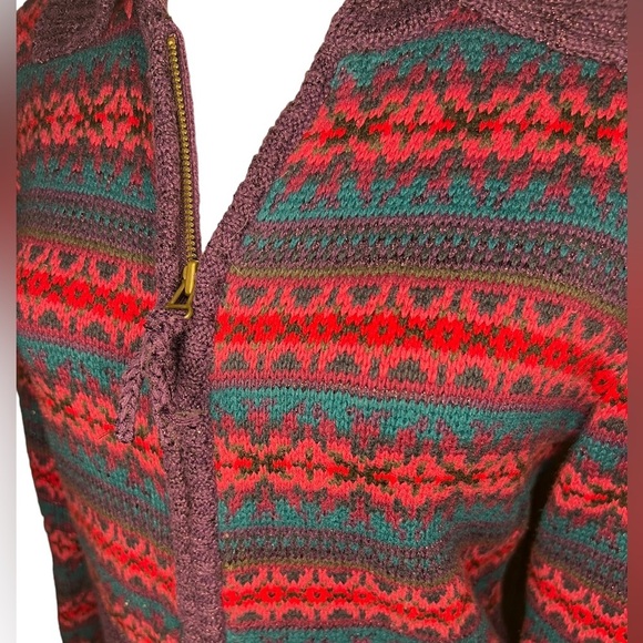 Fair Isle Hand-Crochet Y2K Long-Line Cardigan Small - Picture 3 of 6